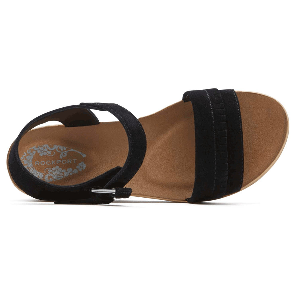 Rockport Womens Sandals Black - Weekend Casuals Lanea Quarter-Strap - UK 307-FBSHQY